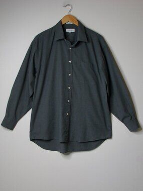 Christian Dior Dress Shirt Gray Button Up Work Office Party Size 17 34 35